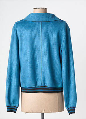 Veste casual tissage suedine bleu GUY DUBOUIS femme