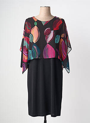 Robe mi-longue manches 3/4 manches 3/4 noir GUY DUBOUIS femme