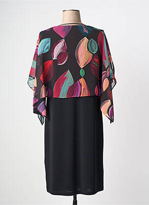 Robe mi-longue manches 3/4 manches 3/4 noir GUY DUBOUIS femme