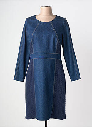 Robe mi-longue manches longues manches longues bleu MERI & ESCA femme
