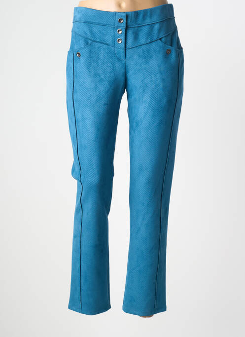 Pantalon slim taille élastique taille normale bleu GUY DUBOUIS femme