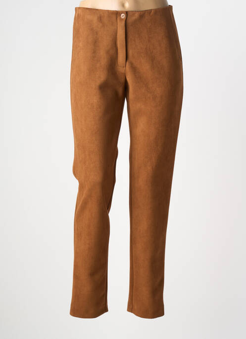 Pantalon slim taille élastique taille normale marron GUY DUBOUIS femme