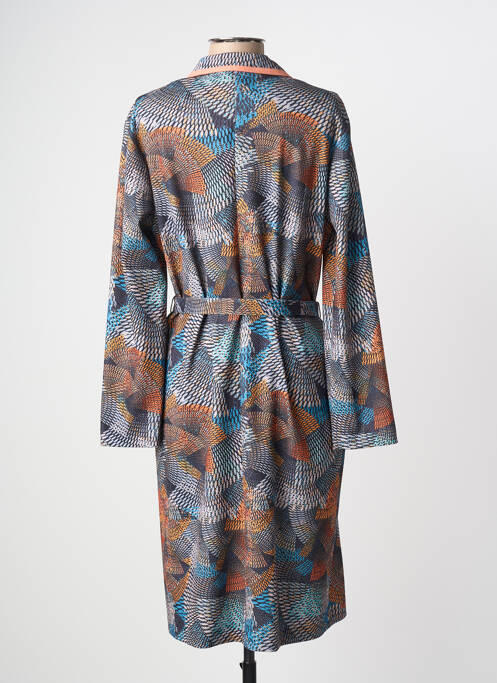Robe mi-longue imprimé fantaisie manches longues bleu GUY DUBOUIS femme
