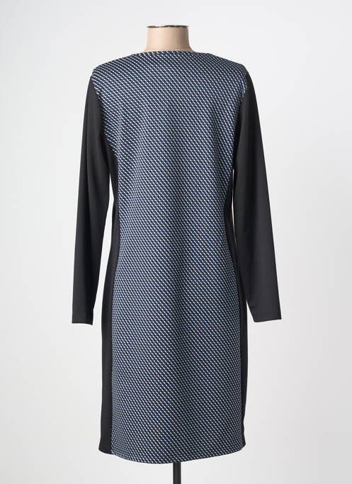 Robe mi-longue imprimé fantaisie manches longues bleu GUY DUBOUIS femme
