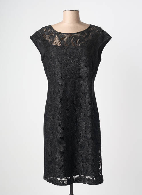 Robe mi-longue manches courtes manches courtes noir GUY DUBOUIS femme