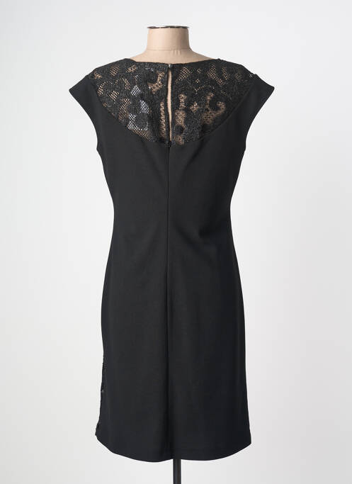 Robe mi-longue manches courtes manches courtes noir GUY DUBOUIS femme