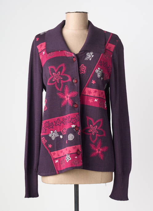 Gilet manches longues coupe cintrée violet GUY DUBOUIS femme