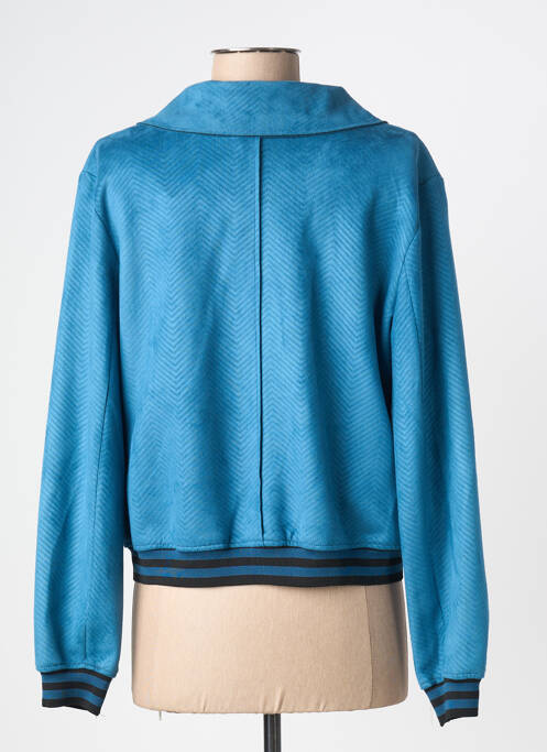 Veste casual tissage suedine bleu GUY DUBOUIS femme