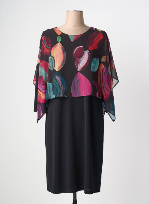 Robe mi-longue manches 3/4 manches 3/4 noir GUY DUBOUIS femme