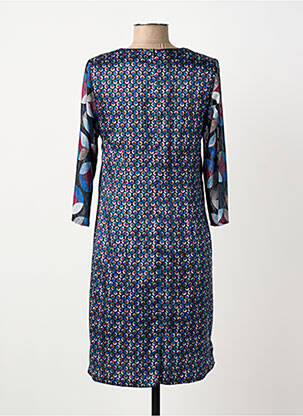 Robe mi-longue imprimé fantaisie manches longues bleu MERI & ESCA femme