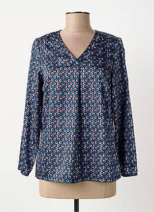 Top imprimé fantaisie manches longues bleu GREGORY PAT femme