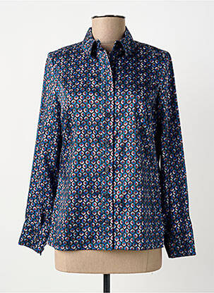 Chemisier imprimé fantaisie manches longues bleu GREGORY PAT femme
