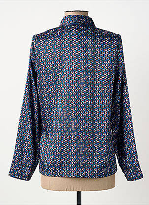 Chemisier imprimé fantaisie manches longues bleu GREGORY PAT femme
