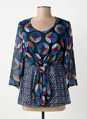 Top imprimé fantaisie manches 3/4 bleu MERI & ESCA femme
