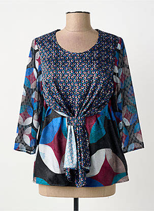 Top imprimé fantaisie manches 3/4 bleu MERI & ESCA femme