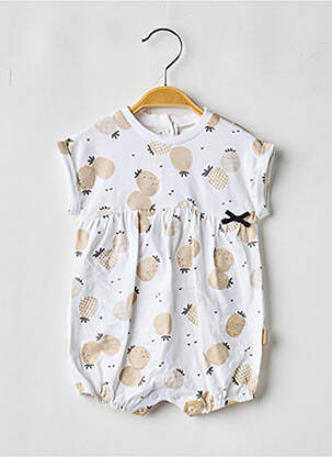 Combishort tissage jersey manches courtes blanc MAYORAL fille