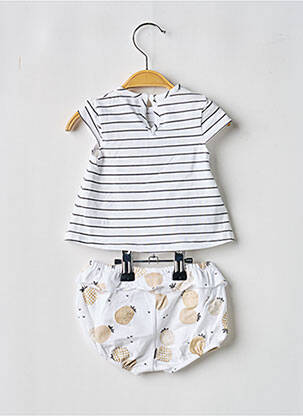 Ensemble pantalon type de haut t-shirt blanc MAYORAL fille
