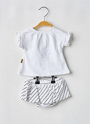 Ensemble short manches courtes blanc MAYORAL fille