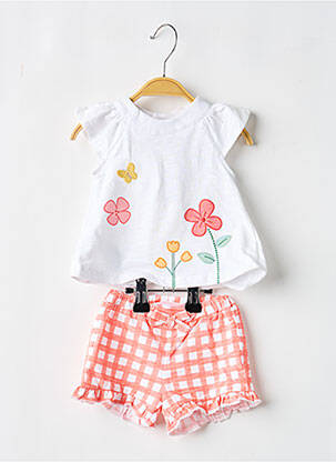 Ensemble short tissage popeline rose MAYORAL fille