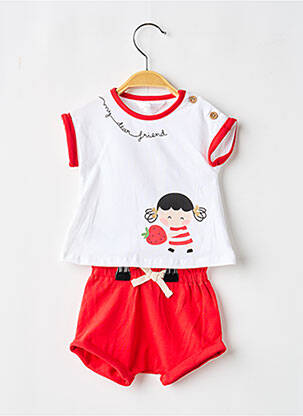 Ensemble short manches courtes rouge MAYORAL fille