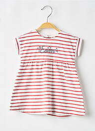 Robe mi-longue manches courtes manches courtes rouge ELLE EST OU LA MER fille