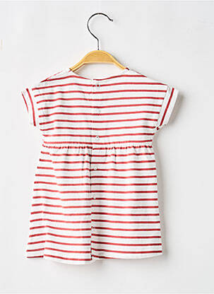 Robe mi-longue manches courtes manches courtes rouge ELLE EST OU LA MER fille