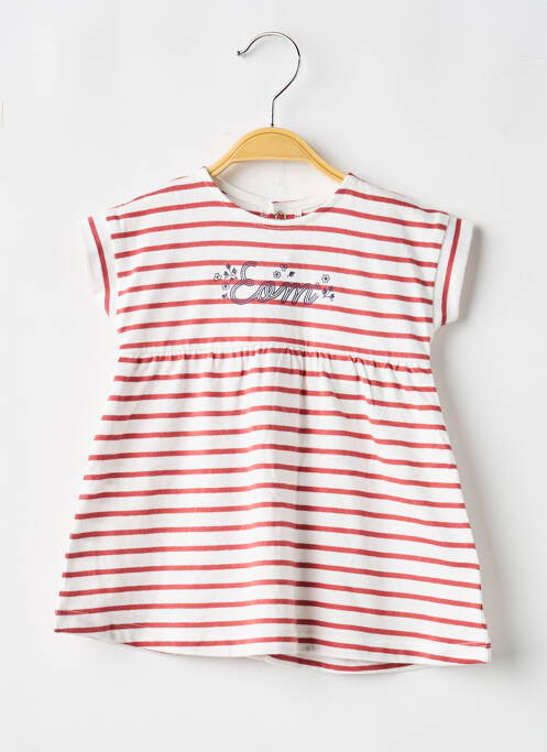 Robe mi-longue manches courtes manches courtes rouge ELLE EST OU LA MER fille