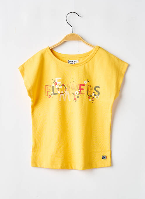 T-shirt jaune ELLE EST OU LA MER fille