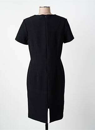 Robe mi-longue fermeture zippée au dos manches courtes noir GUY DUBOUIS femme