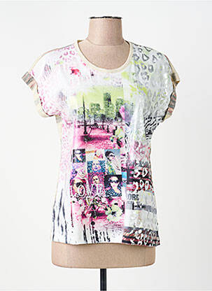 T-shirt imprimé fantaisie manches courtes vert GUY DUBOUIS femme