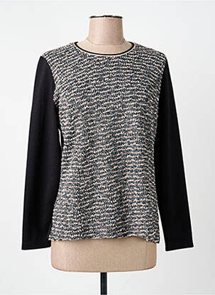 Pull coupe cintrée manches longues noir GUY DUBOUIS femme