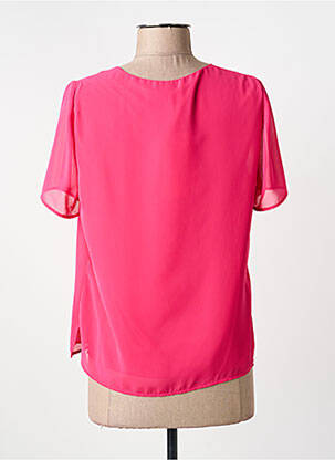 Top tissage crêpe manches courtes rose GUY DUBOUIS femme