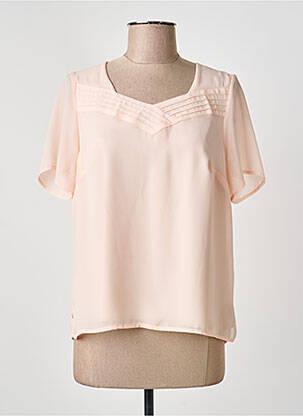 Top coupe fluide manches courtes rose clair GUY DUBOUIS femme