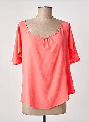 Blouse col rond manches courtes orange GUY DUBOUIS femme