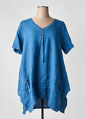 Tunique manches courtes col v bleu MERI & ESCA femme