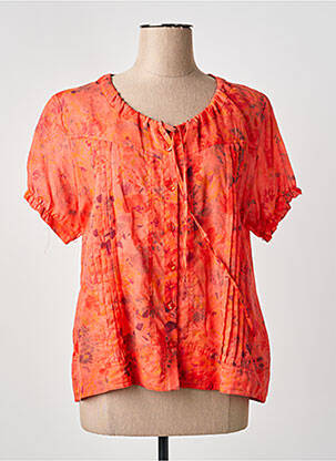 Top imprimé fantaisie manches courtes orange FRED SABATIER femme