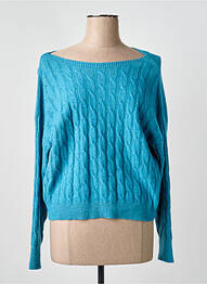Pull col rond manches longues bleu COULEURS DU TEMPS femme