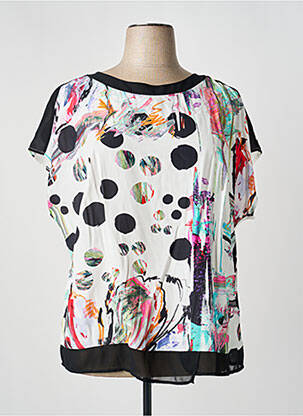 Top imprimé fantaisie manches courtes blanc MERI & ESCA femme