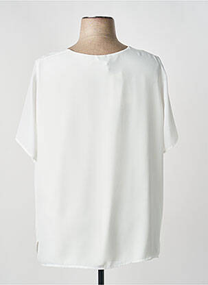 Top tissage crêpe manches courtes blanc GUY DUBOUIS femme