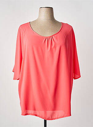 Top tissage crêpe manches courtes orange FRANCE RIVOIRE femme
