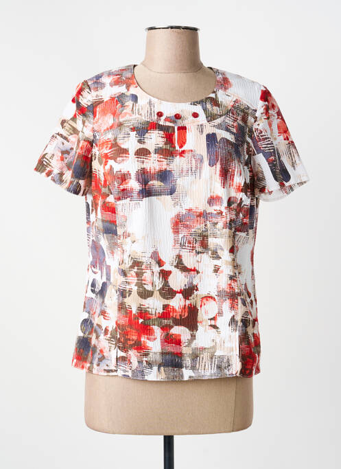 T-shirt imprimé fantaisie manches courtes rouge GUY DUBOUIS femme