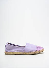 Espadrilles tissage satiné talon plat jusqu'à 3cm violet ELUE PAR NOUS femme