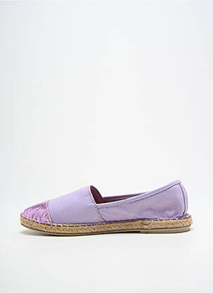 Espadrilles tissage satiné talon plat jusqu'à 3cm violet ELUE PAR NOUS femme