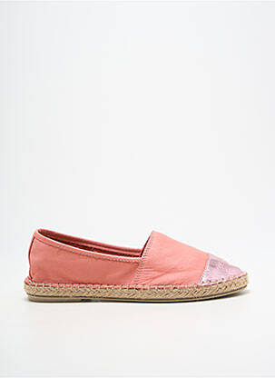 Espadrilles tissage satiné talon plat jusqu'à 3cm rose ELUE PAR NOUS femme