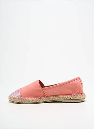 Espadrilles tissage satiné talon plat jusqu'à 3cm rose ELUE PAR NOUS femme