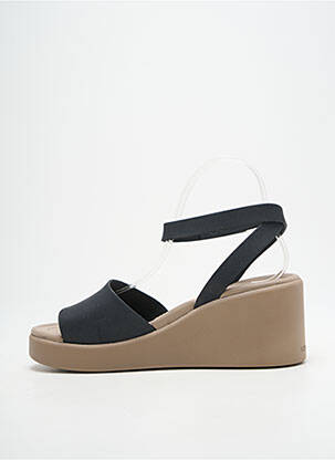 Sandales/nu pieds matière lisse talon de 7 à 9cm noir CROCS femme