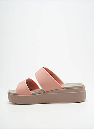 Mules/sabots matière lisse talon de 4 à 6cm rose CROCS femme