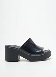 Mules/sabots tissage satiné talon de 7 à 9cm noir CROCS femme