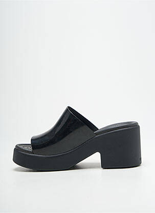 Mules/sabots tissage satiné talon de 7 à 9cm noir CROCS femme