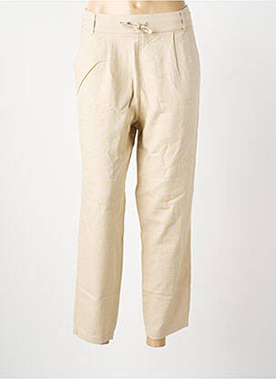 Pantalon 7/8 taille à pinces taille normale beige ONLY femme
